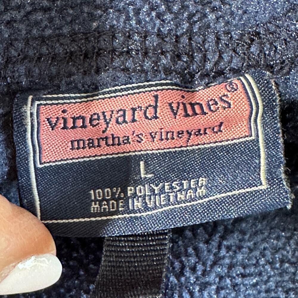 VINEYARD VINES womens fleece vest blue sz large sherpa Coastal Preppy Nautical - Picture 4 of 6